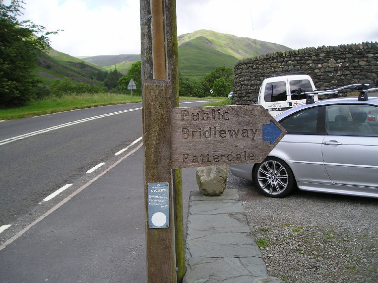 Sign to Patterdale at Grasmere