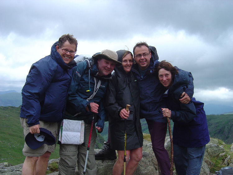 Bruce, Dale, Pat, Mirium and me on the way up Greenup edge